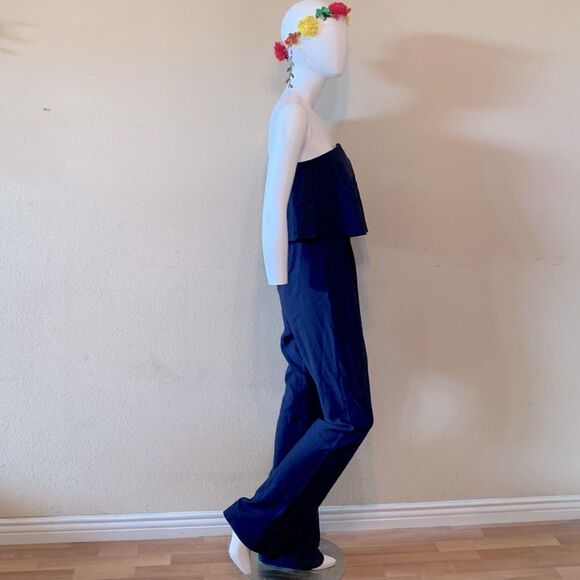 Socialite Navy Blue Popover Jumpsuit Size Lg & XL - Picture 5 of 10